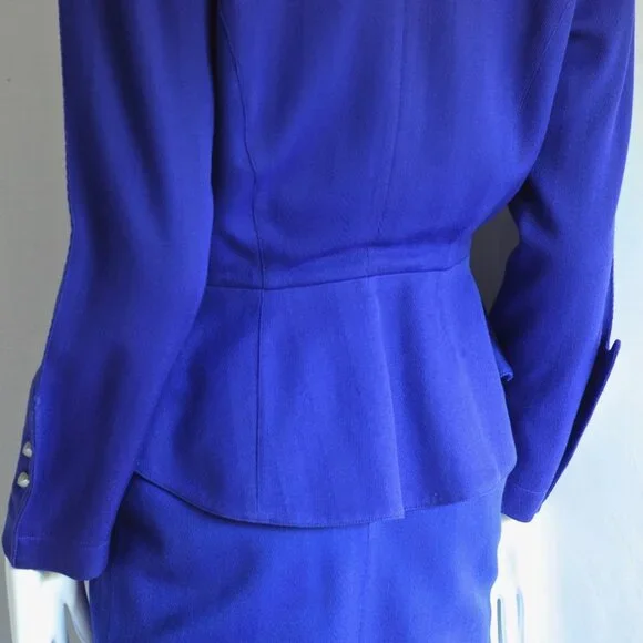 Thierry Mugler Indigo Wool Suit With Metal Accents - Picture 5 of 13